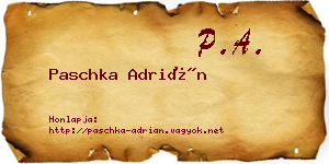 Paschka Adrián névjegykártya